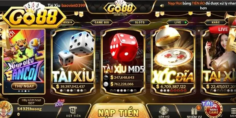 Tài xỉu Go88 được nhiều hội viên yêu thích